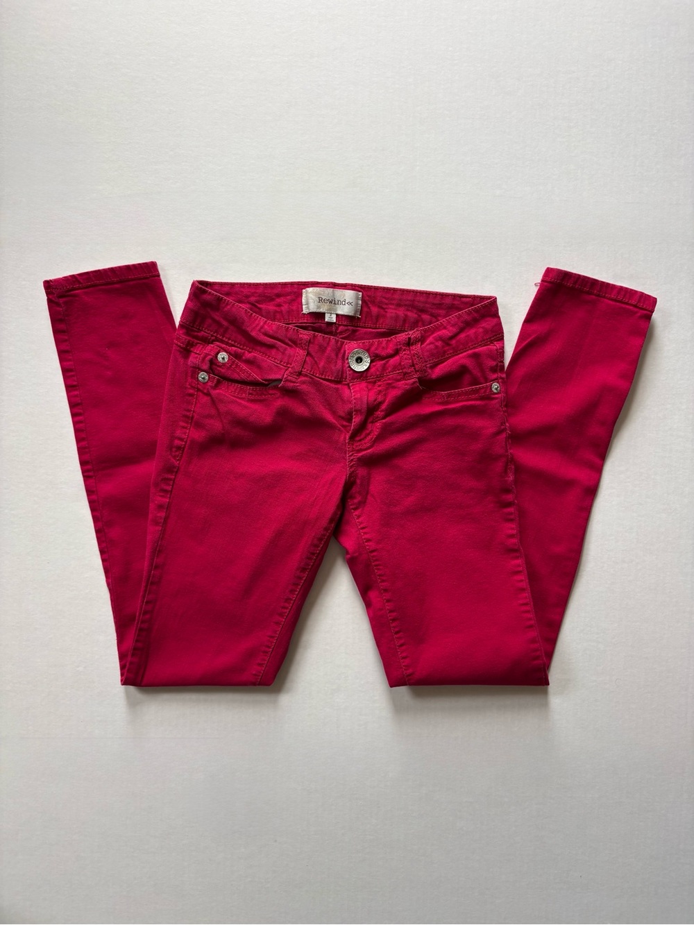 Rewind Skinny Jeans Juniors 3 Red Low Rise
